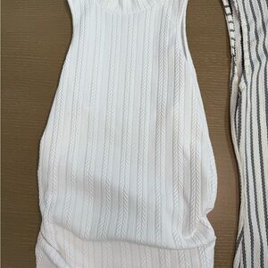 White Textured Sleeveless Top